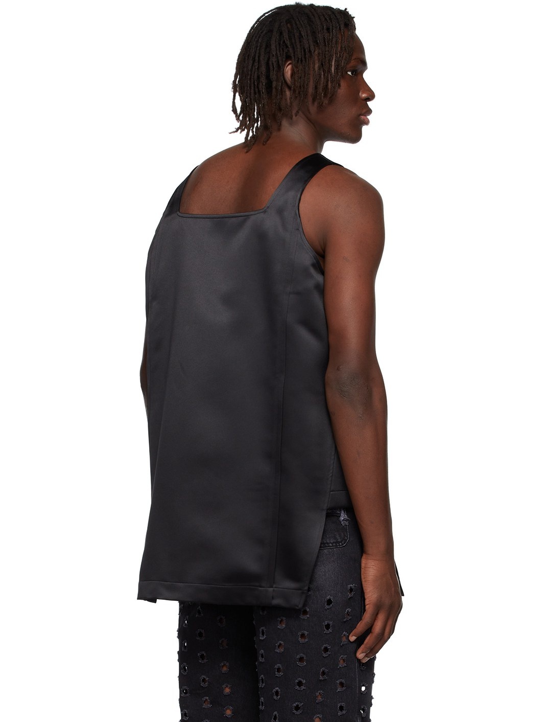 Black Polyester Tank Top - 3