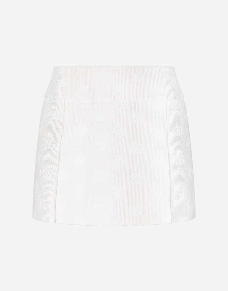 Jacquard miniskirt with all-over DG logo - 1