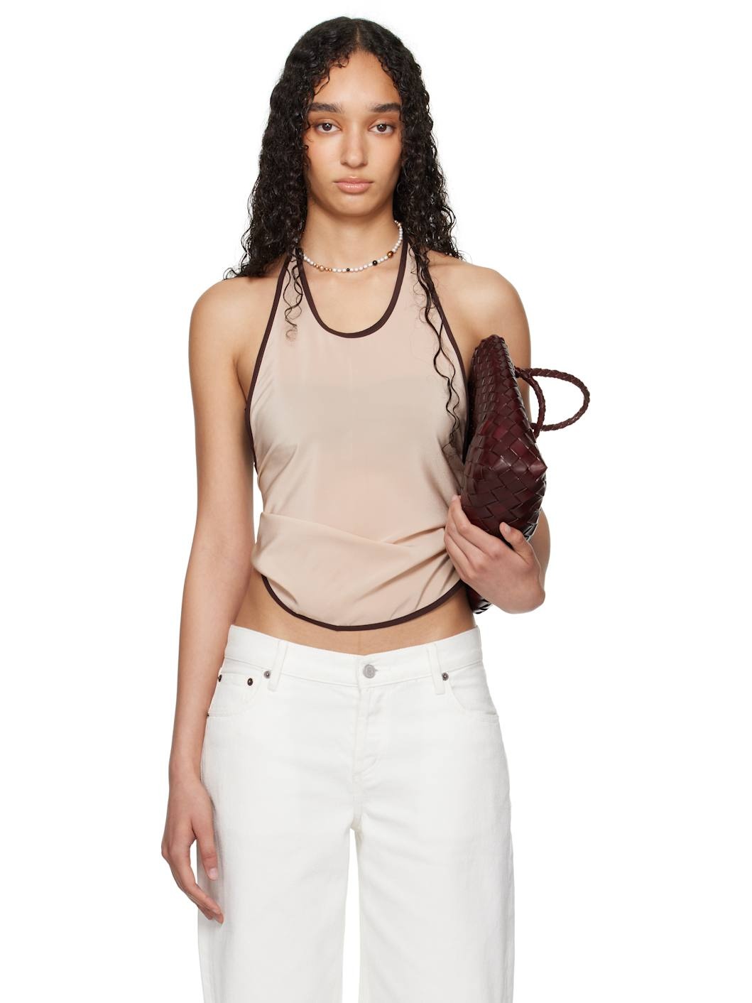 SSENSE Exclusive Pink Apron Wrap Top - 1