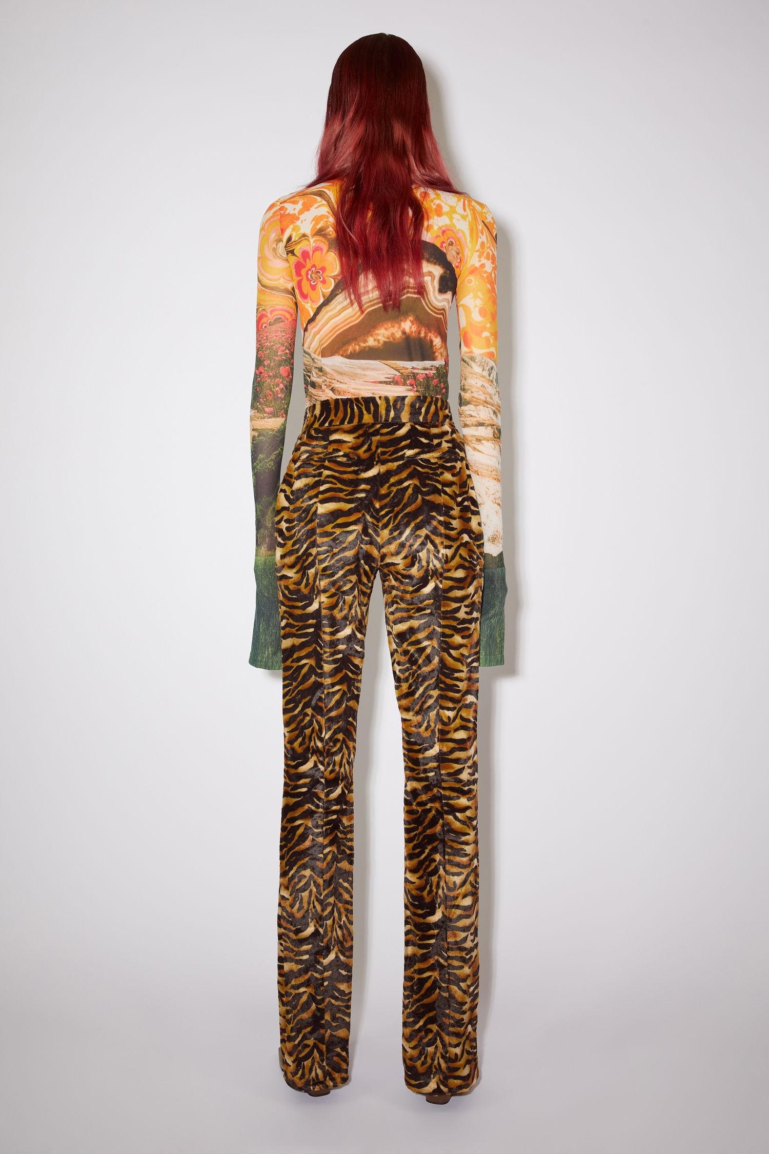 Tiger print trousers - Orange/black - 3