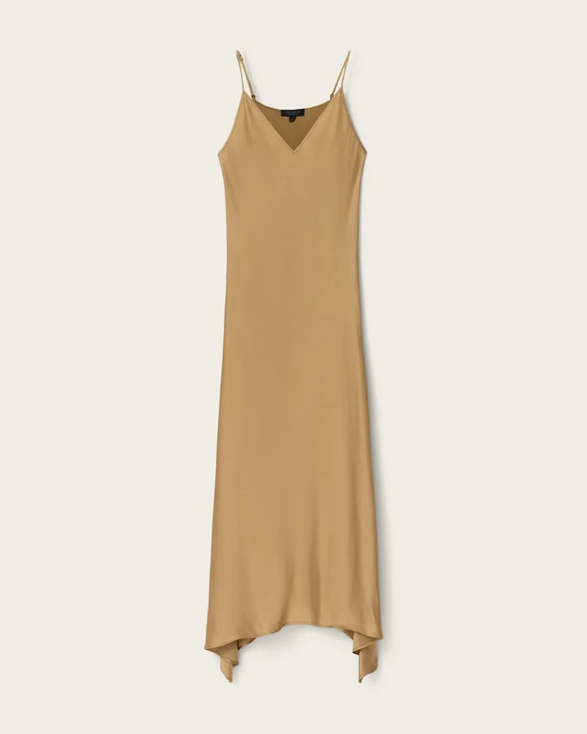 LEONA V-NECK MAXI SLIP DRESS - 1