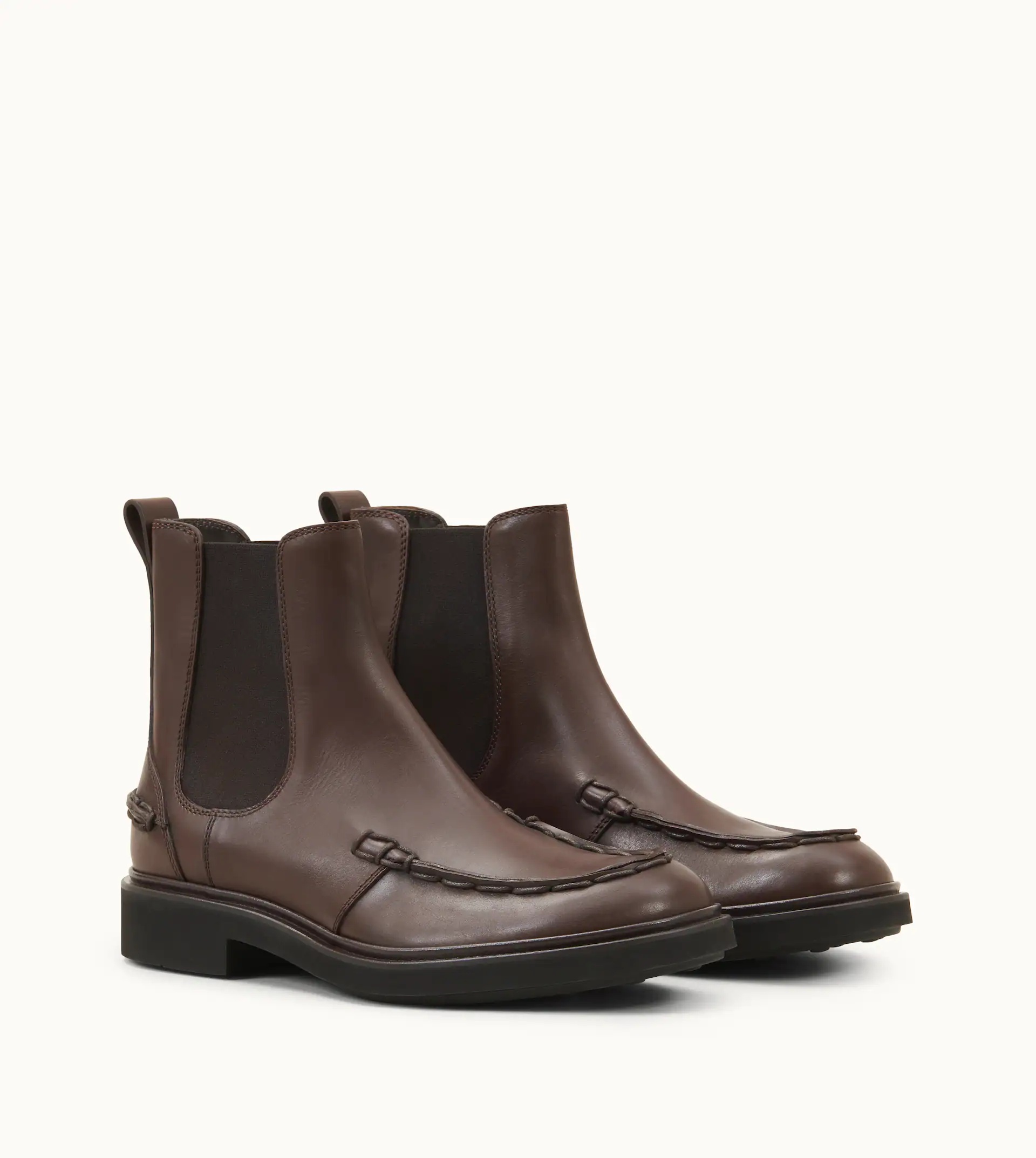 CLINT ANKLE BOOTS IN LEATHER - BROWN - 4