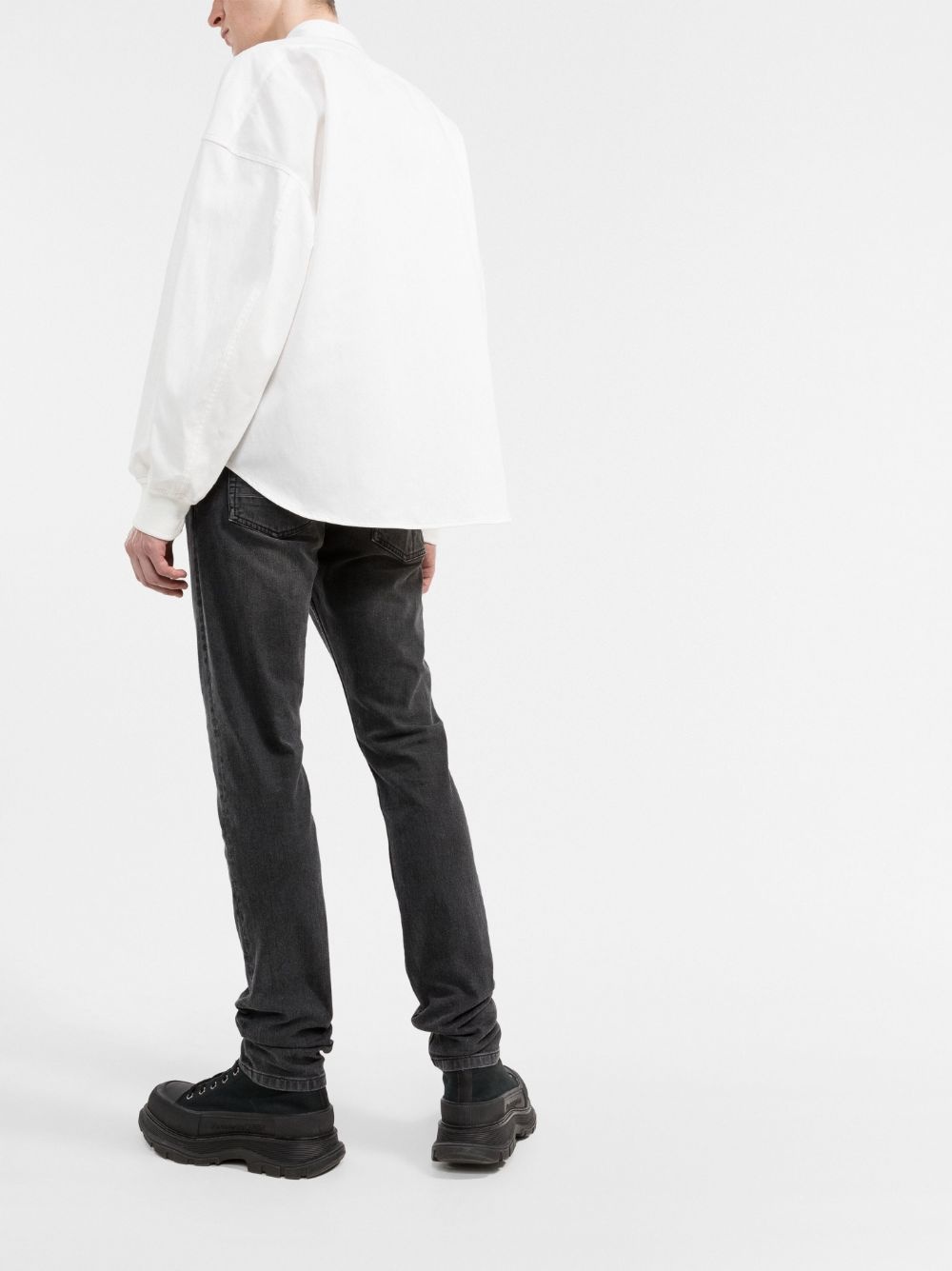 logo-embroidered skinny jeans - 6