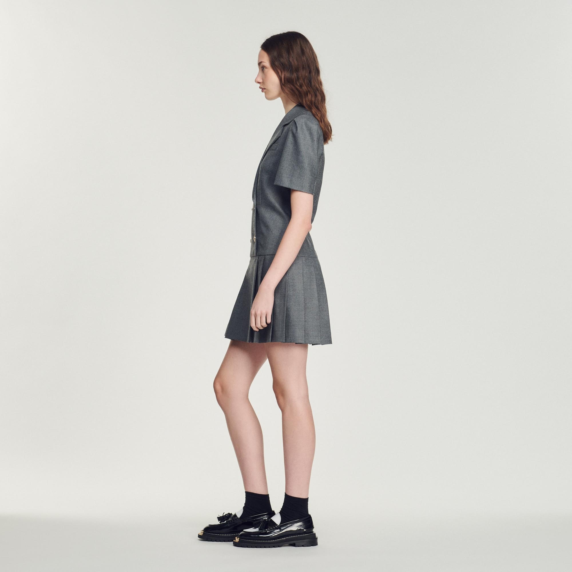 Short dress with tailored collar - 7