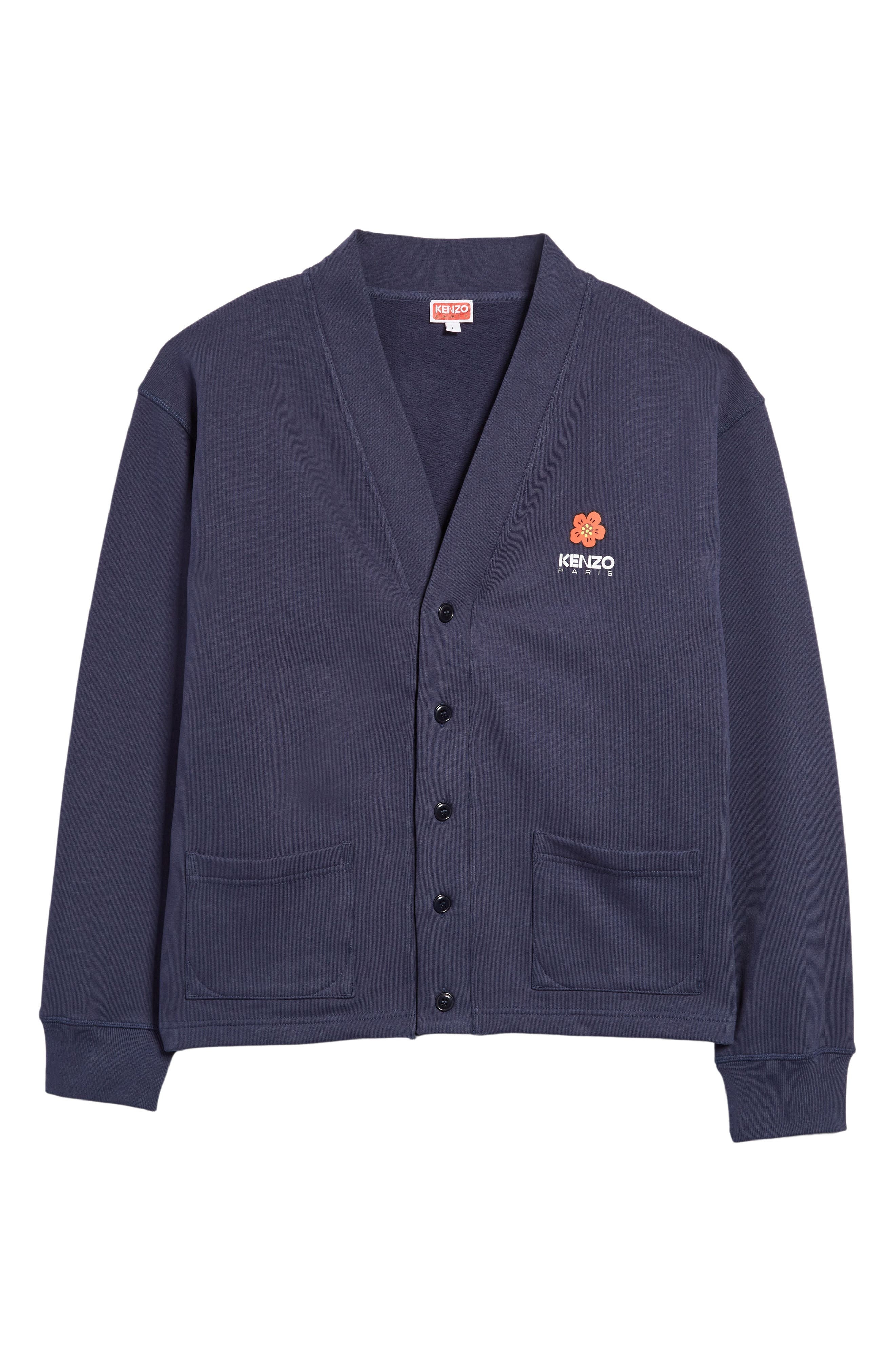 KENZO Boke Flower Graphic Fleece Cardigan in 77 - 5