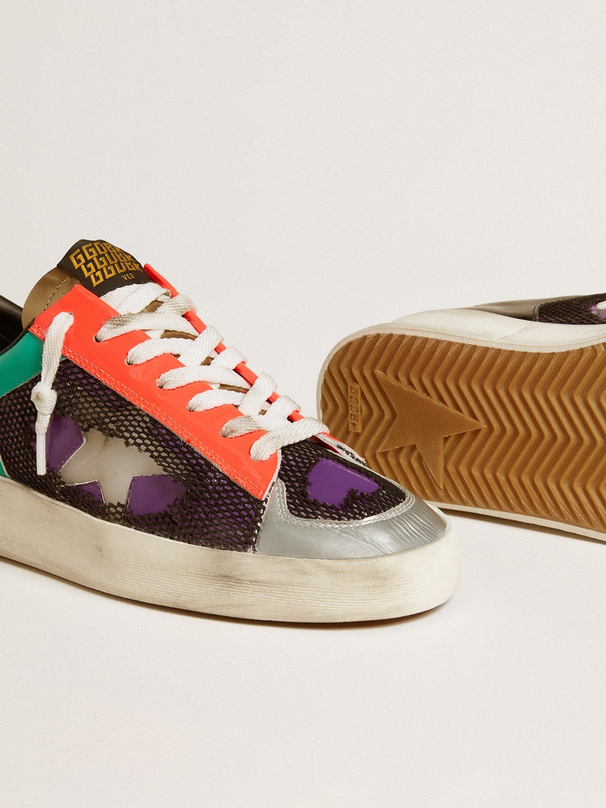 Women's Stardan LAB in patent leather and mesh with rubber star - 3