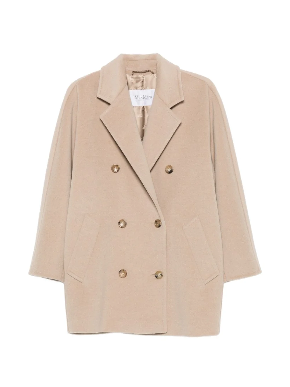 double-breasted notched-lapel coat - 1
