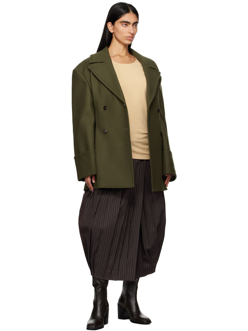 REMAIN Birger Christensen Green Pleats Peacoat outlook