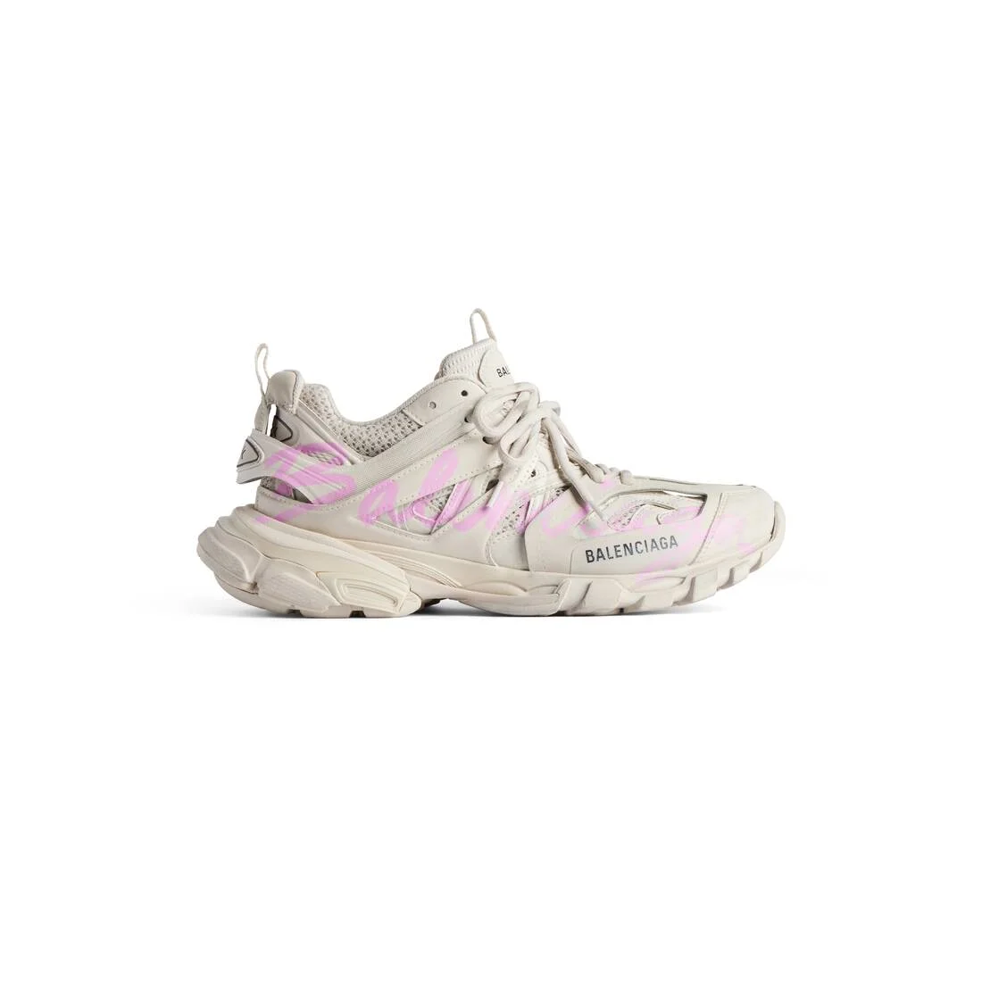 Women's Track Signature Sneaker in Beige/pink - 1