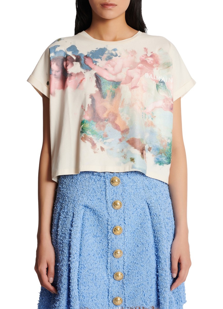 Cropped Pastel print T-shirt - 2