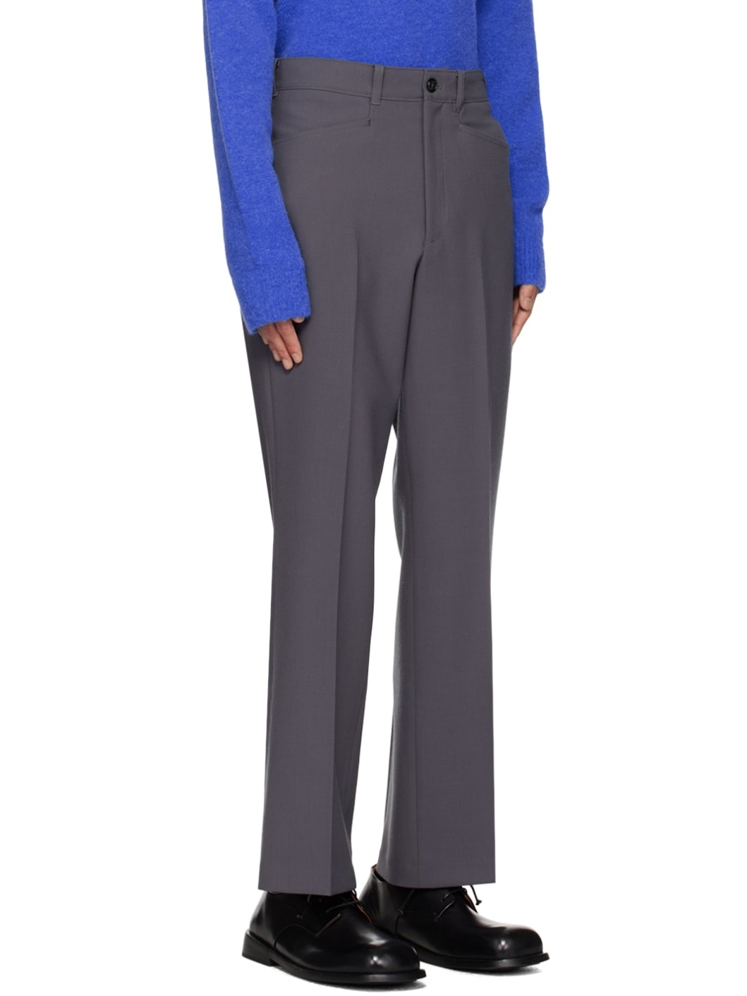 Gray Cropped Trousers - 2