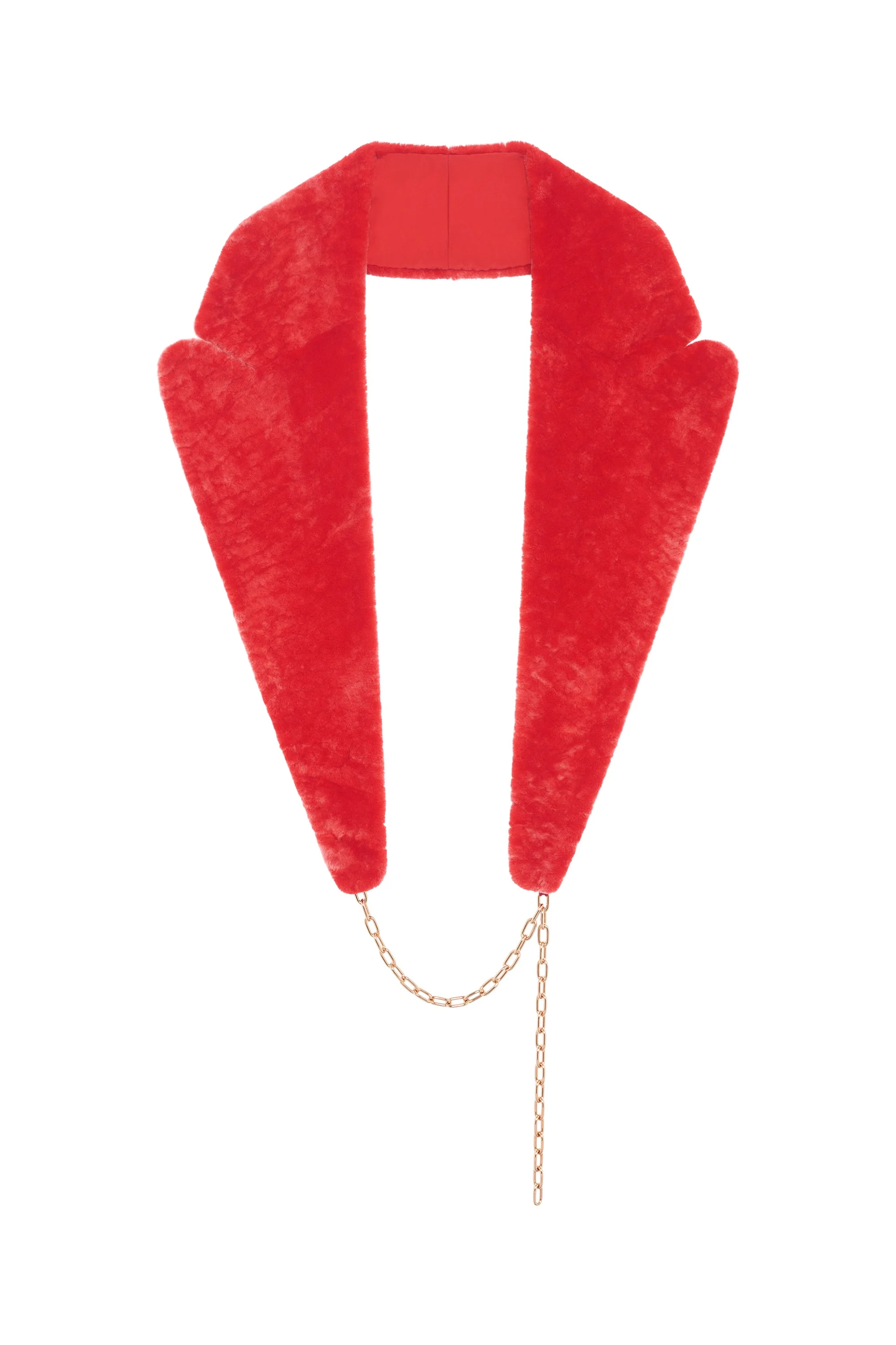 Elliot Coat Collar in Red Shearling - 1