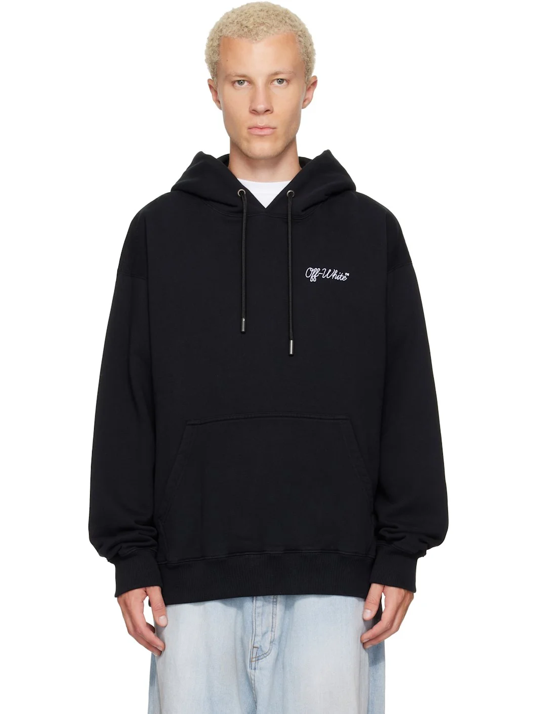 Black Script Logo Skate Hoodie - 1