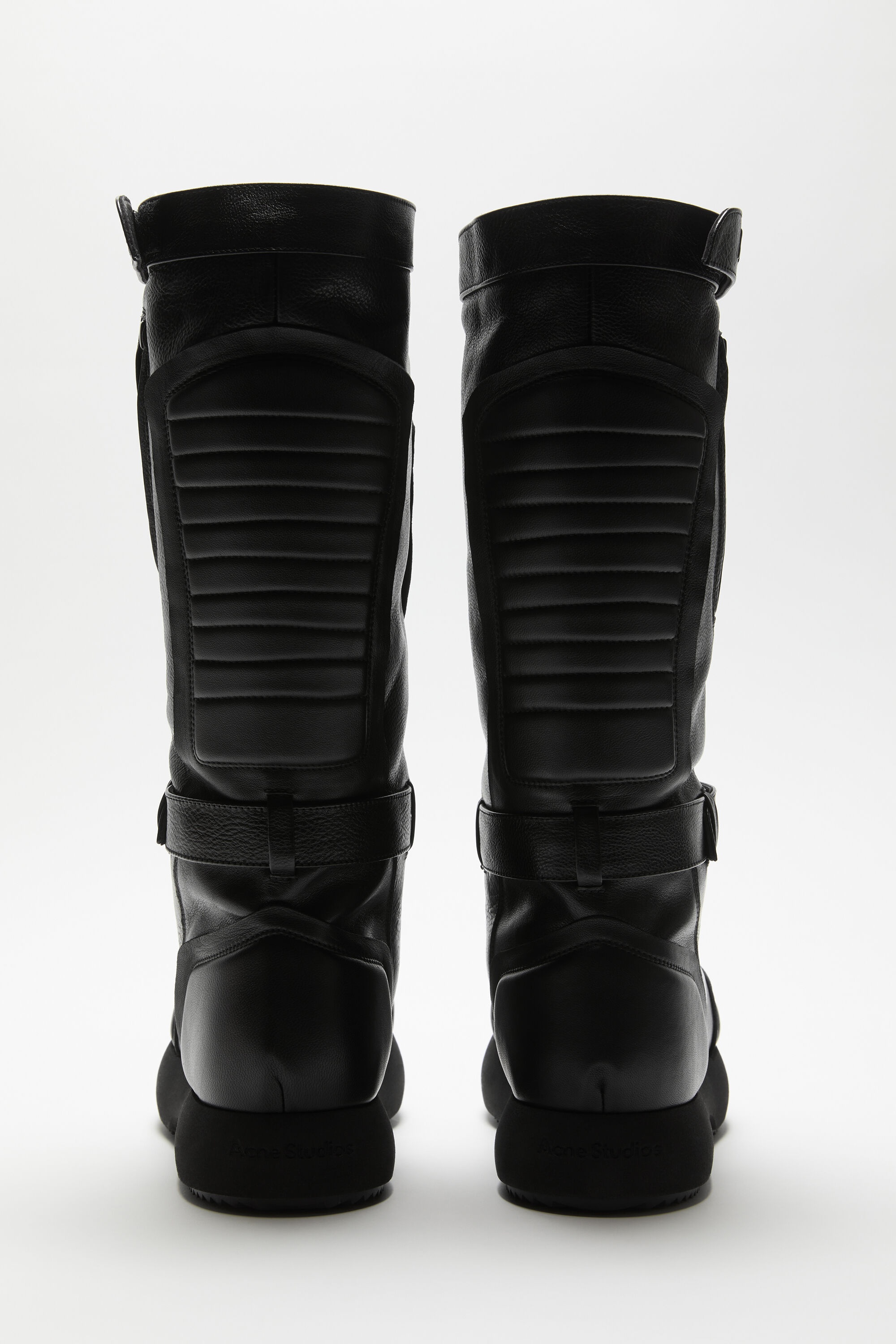 Patchwork leather boots - Black - 3