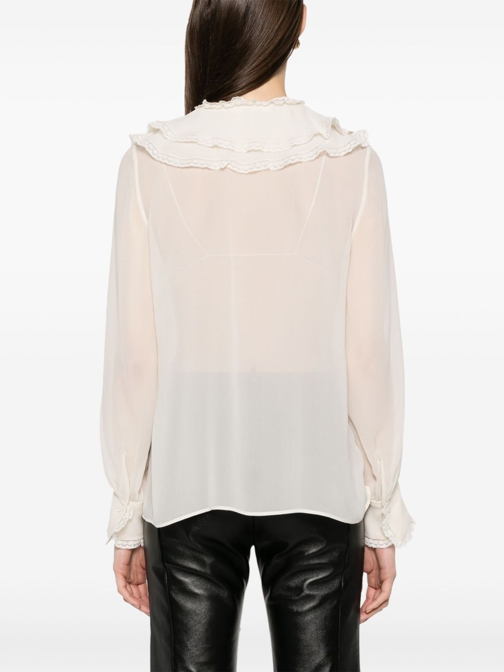 ruffled silk blouse - 4