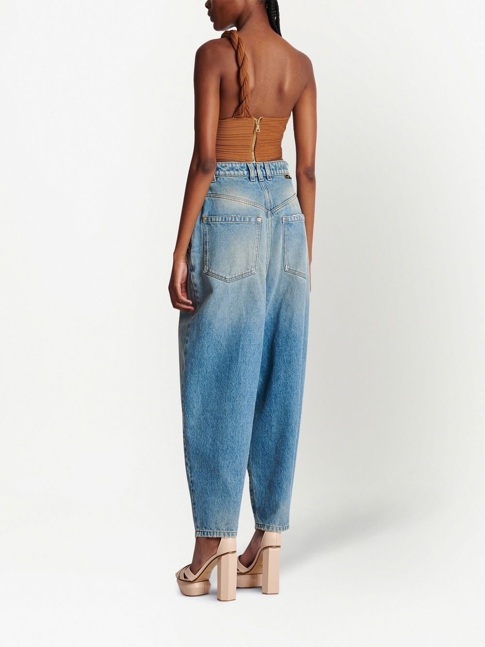 high-waisted tapered jeans - 3