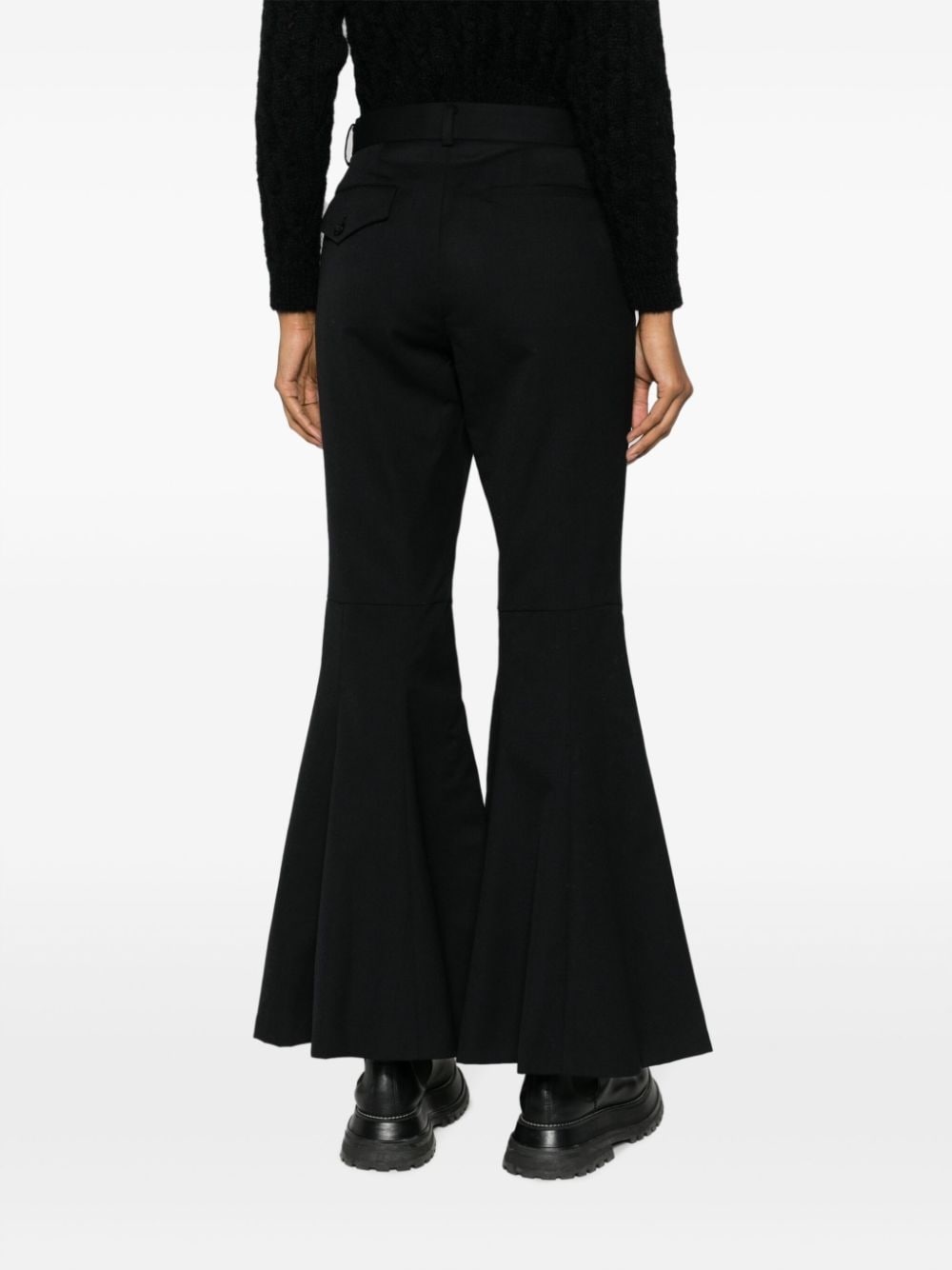 high-waist flared trousers - 4