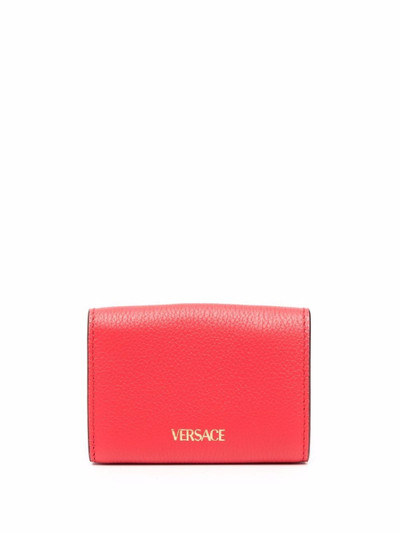 VERSACE logo-print neck strap card holder outlook