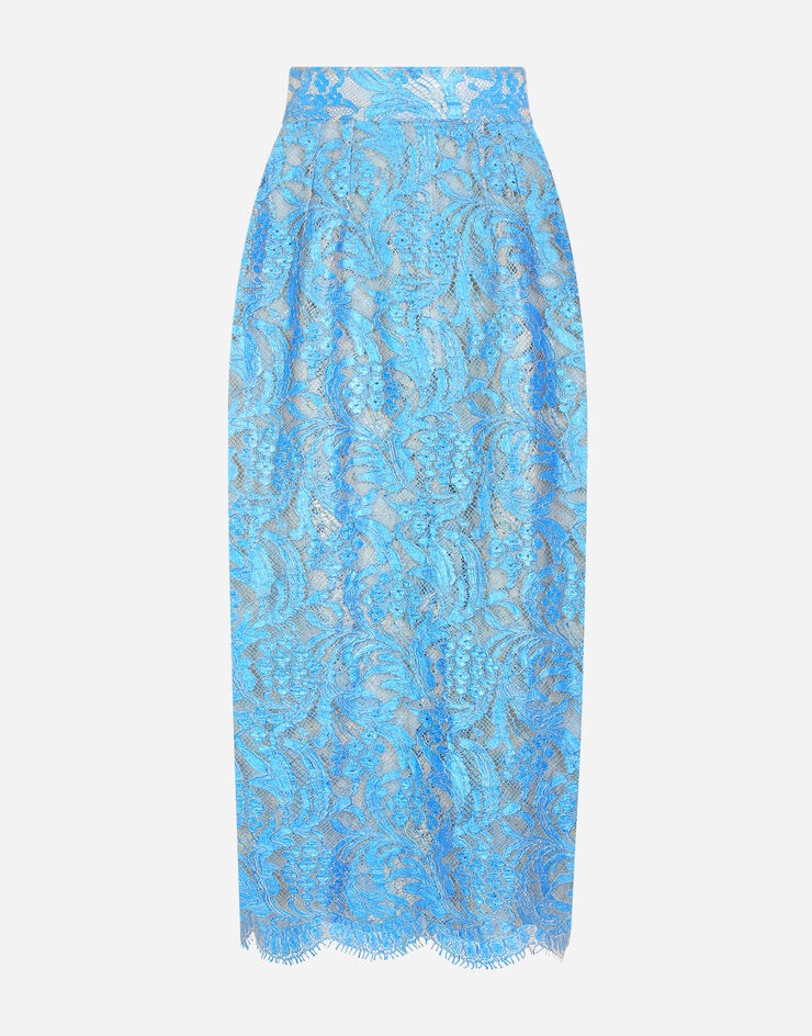 Laminated lace midi skirt - 3