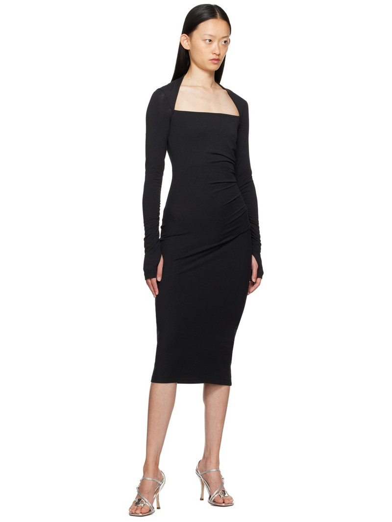 Helmut Lang Black Shrug Midi Dress outlook