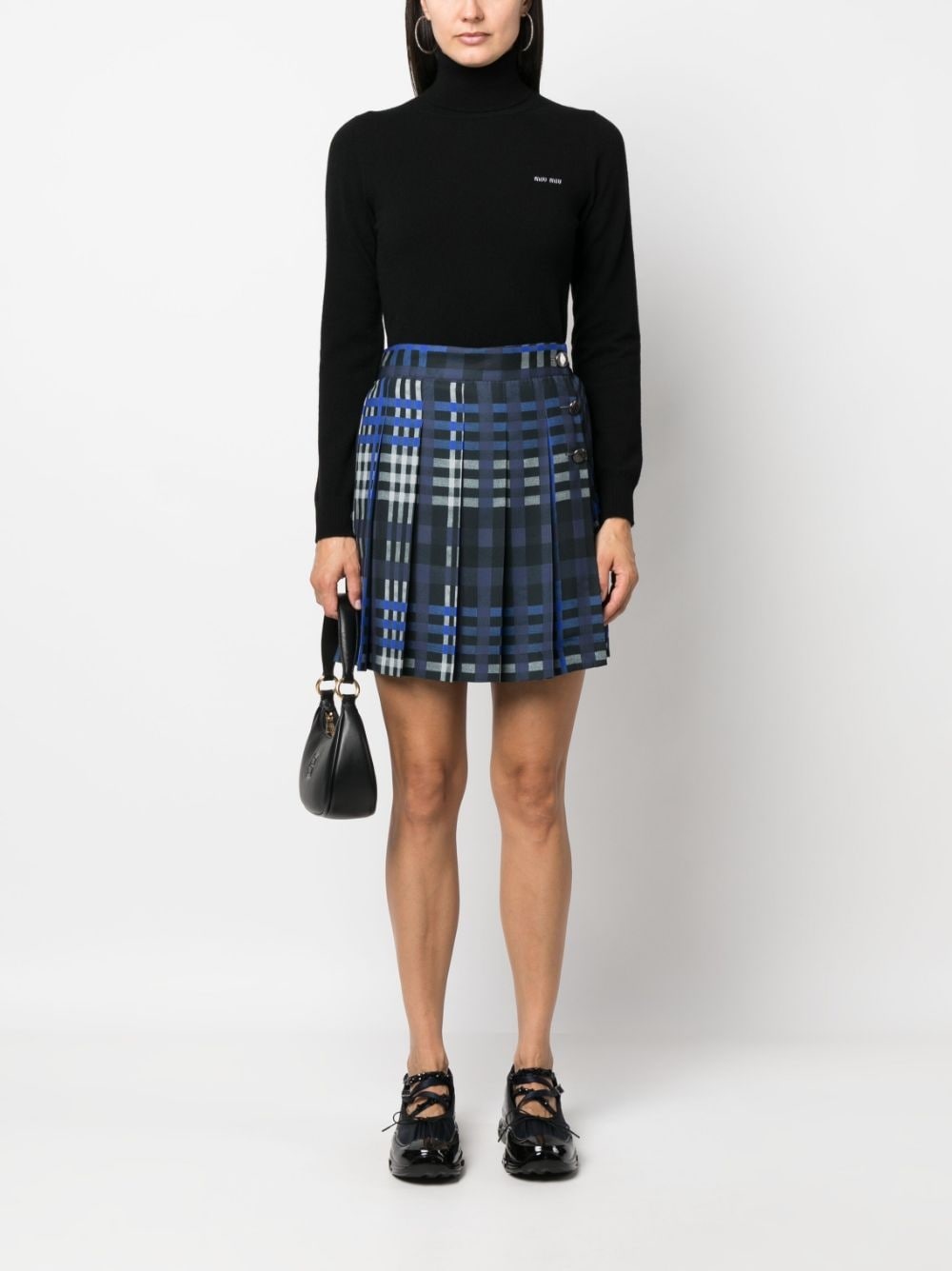 plaid-check pleated skirt - 2