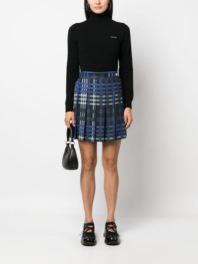 MSGM plaid-check pleated skirt outlook