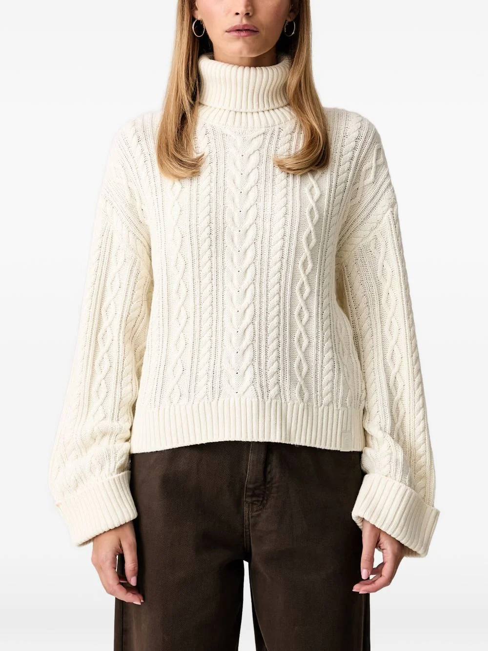 x North Sails cable-knit roll-neck sweater - 1