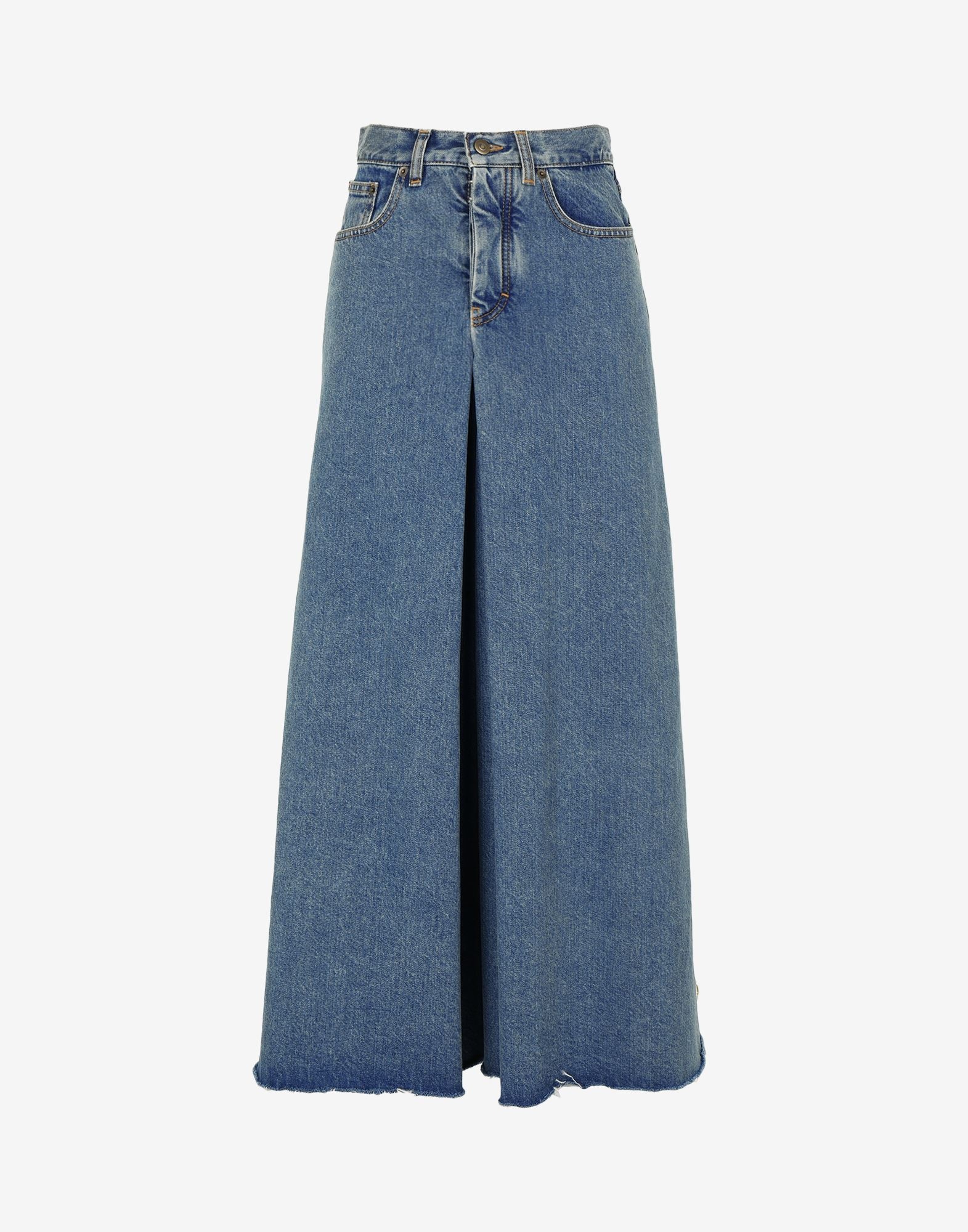 Wide Leg Flared Denim Jeans - 1