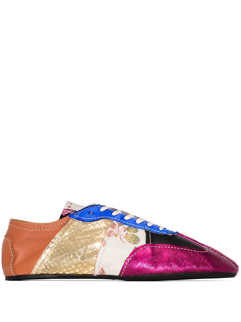 patchwork low-top sneakers - 1