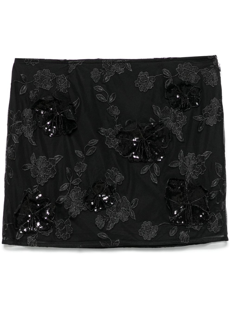 mesh flower mini skirt 1