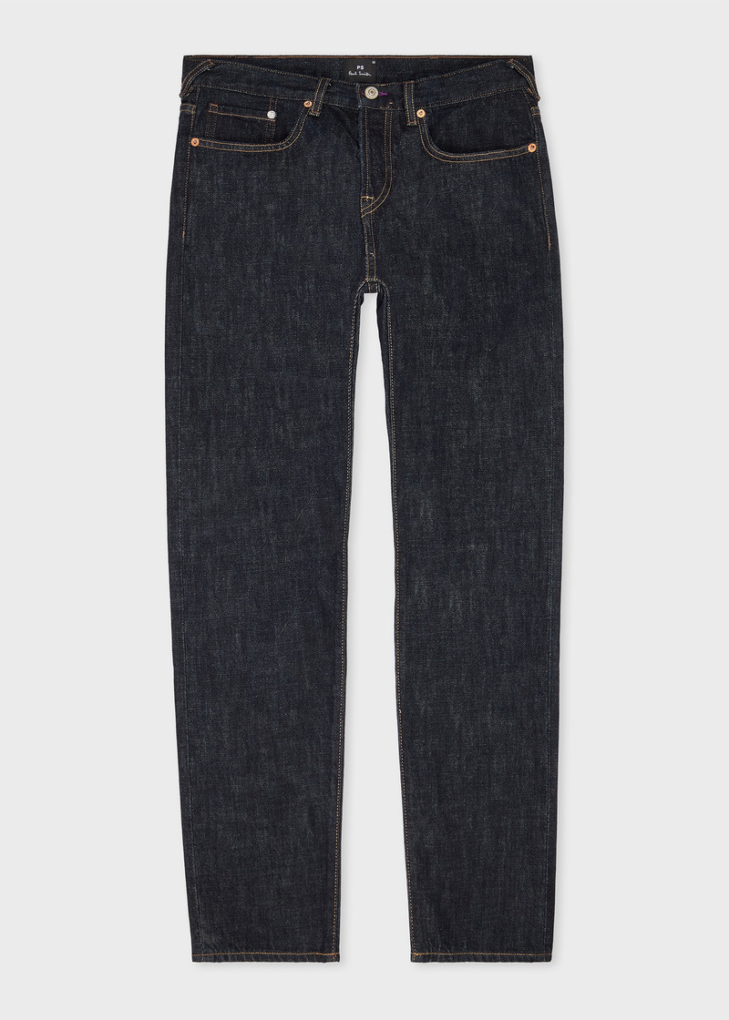 Tapered-Fit Indigo Rinse Selvedge Jeans 1