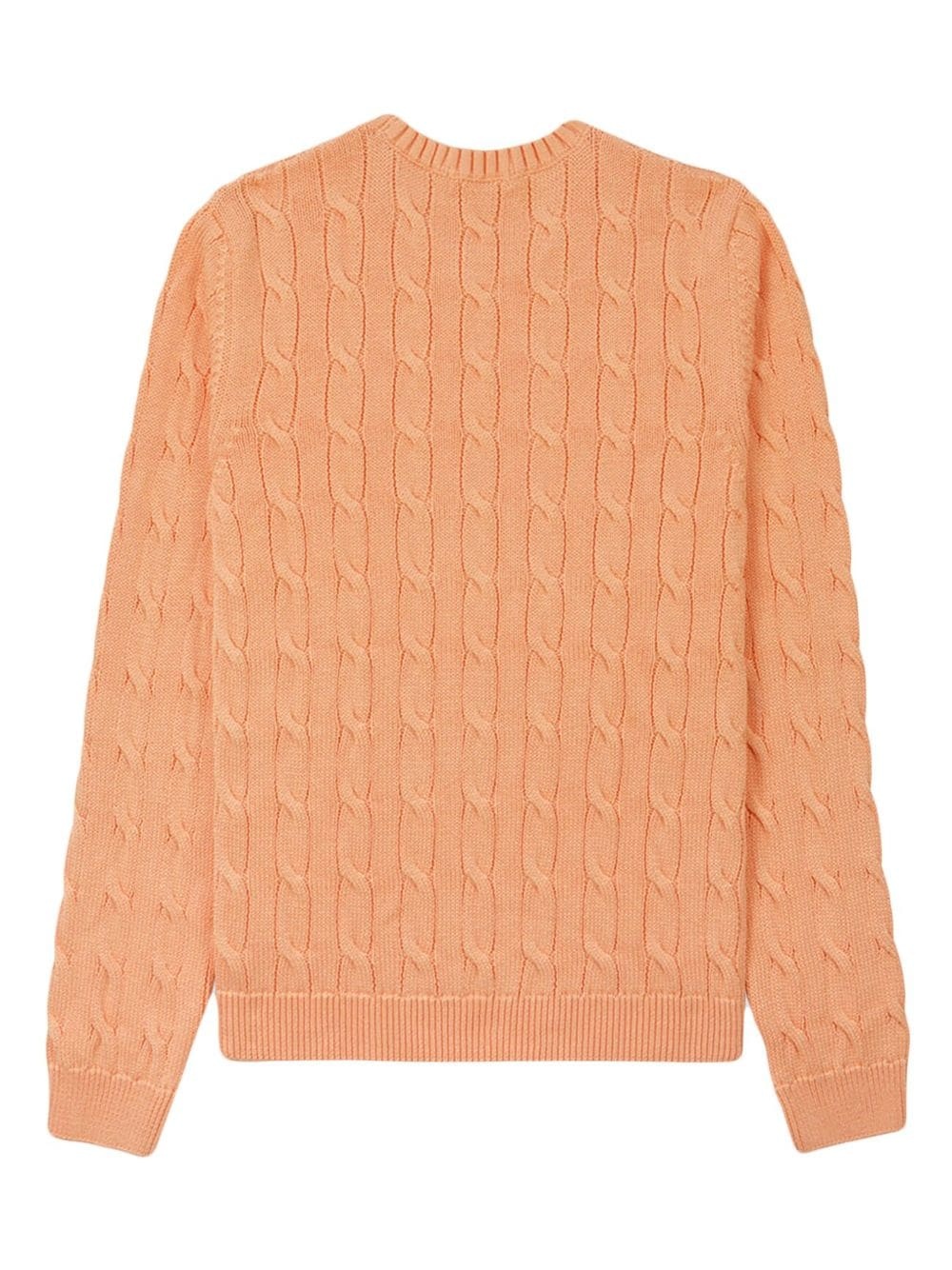 logo-embroidered cable-knit jumper - 2