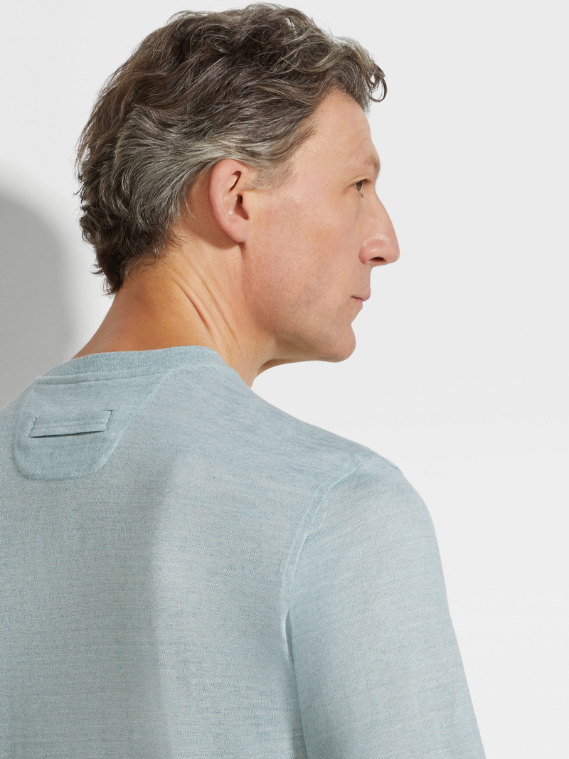 ZEGNA LIGHT BLUE OASI LINO T-SHIRT outlook