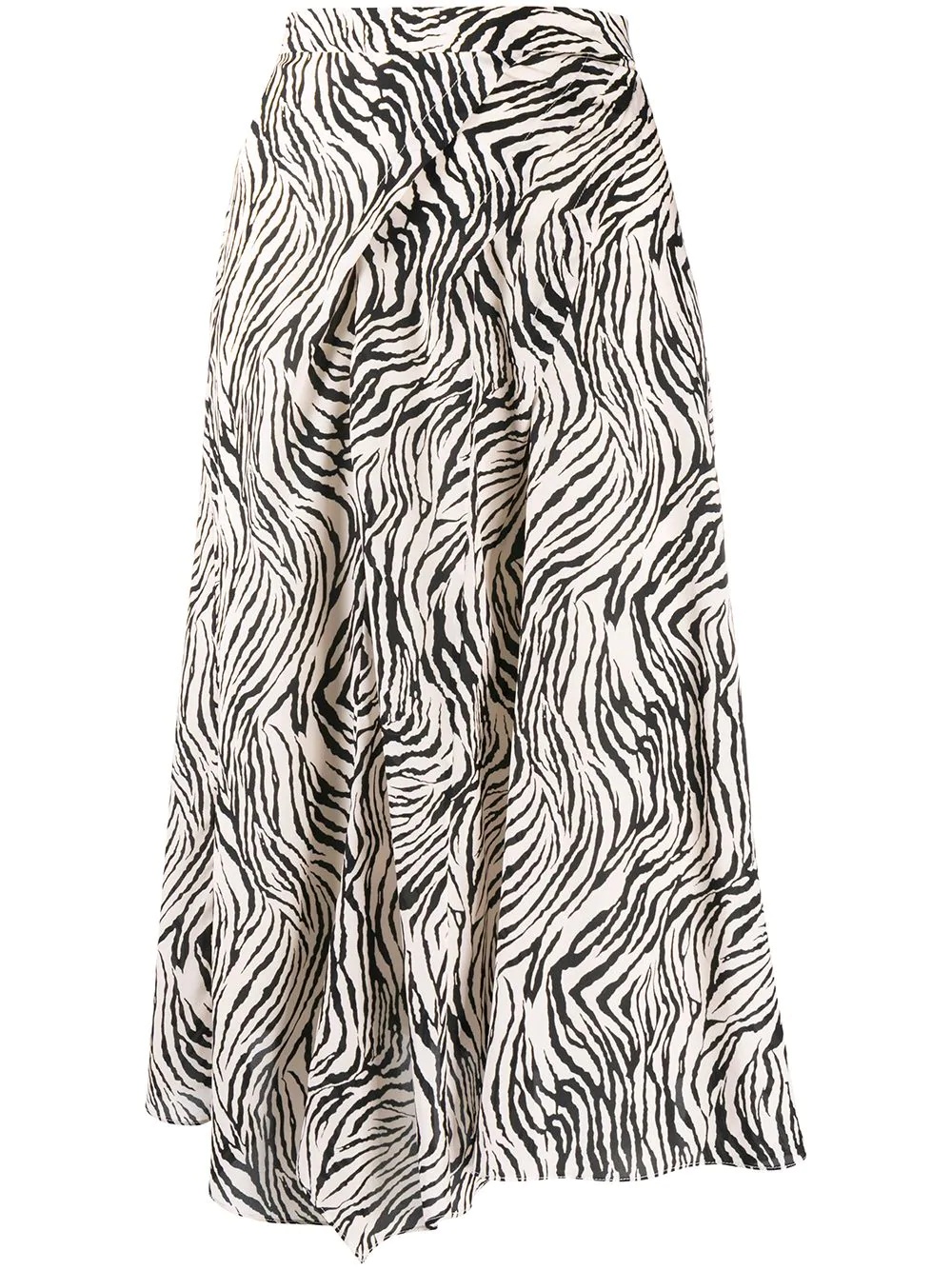 zebra-print asymmetric skirt - 1