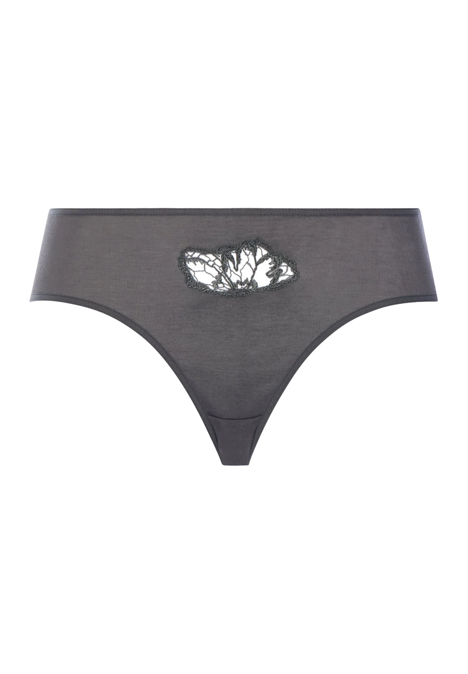 Belen Embroidered Cotton High Cut Brief - 1