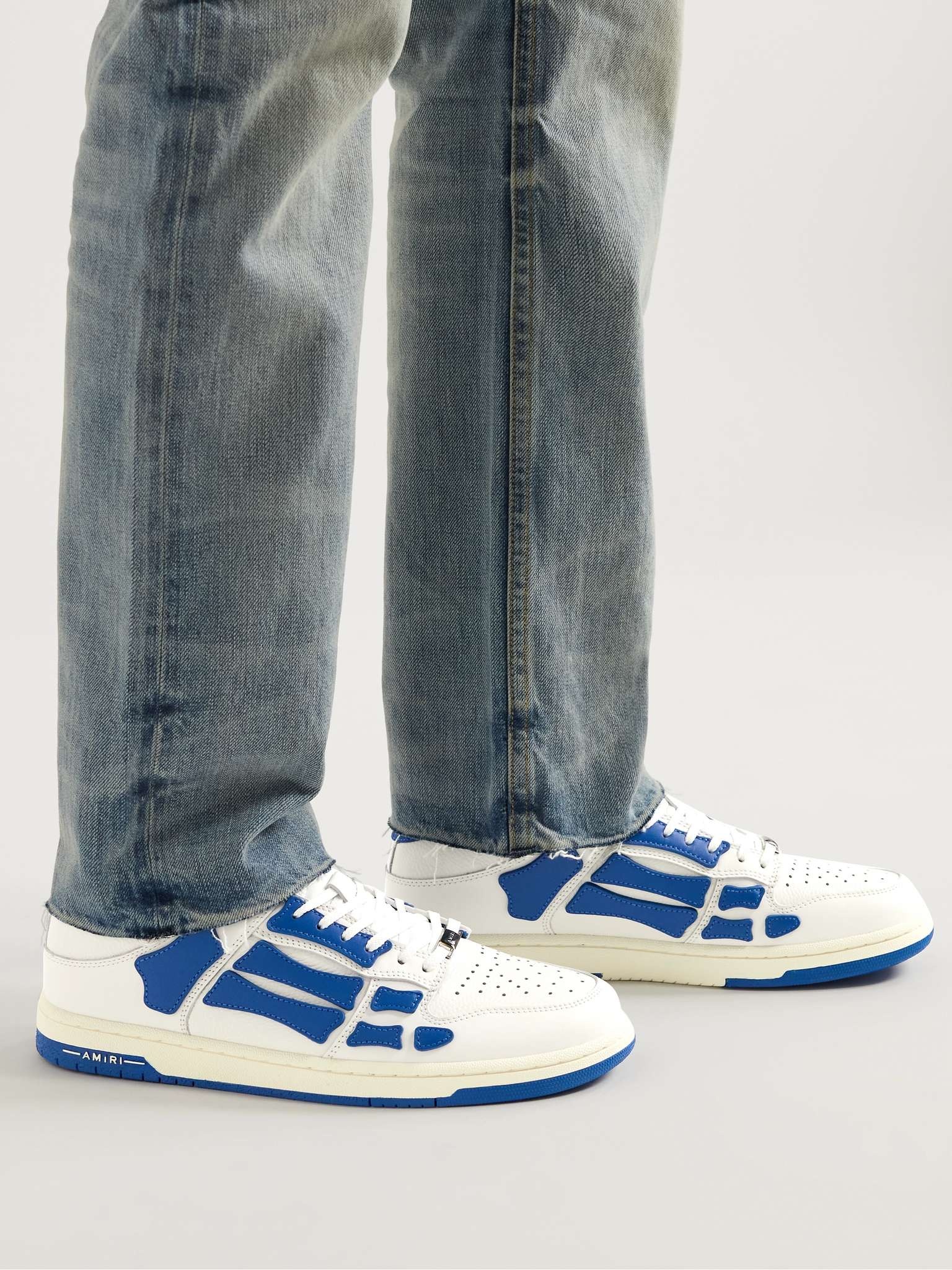 Skel-Top Colour-Block Leather Sneakers - 3