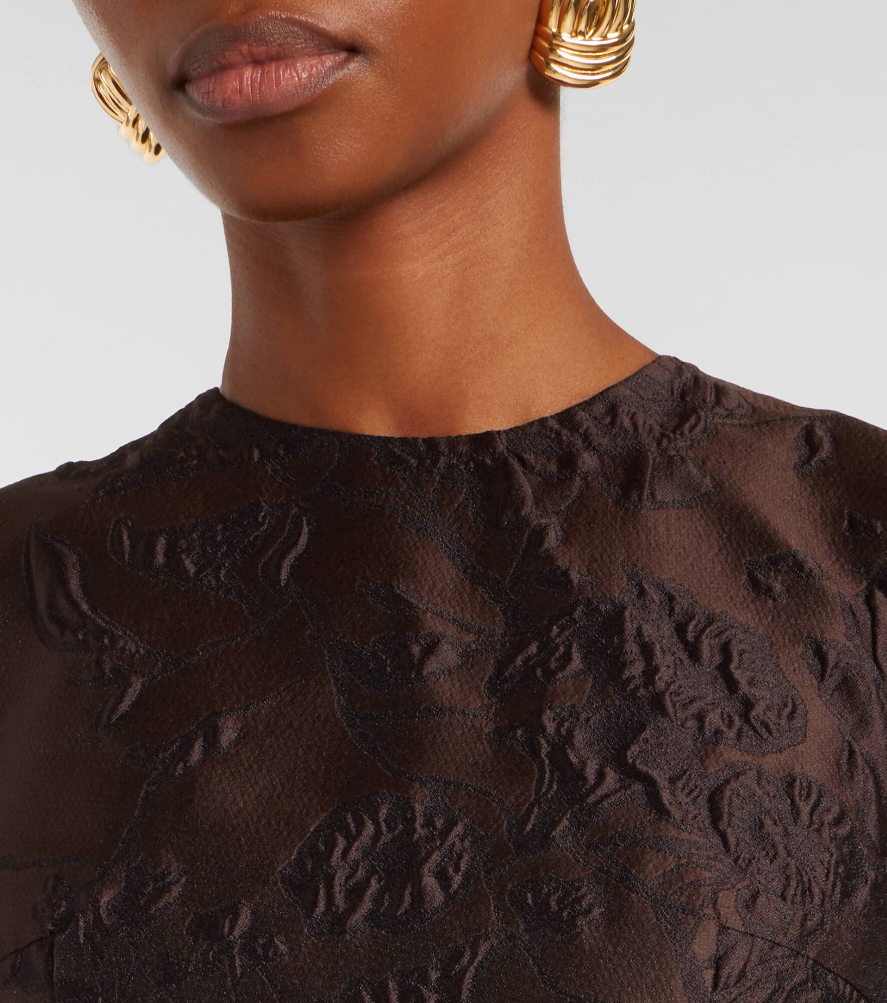 Flared embroidered midi dress - 4