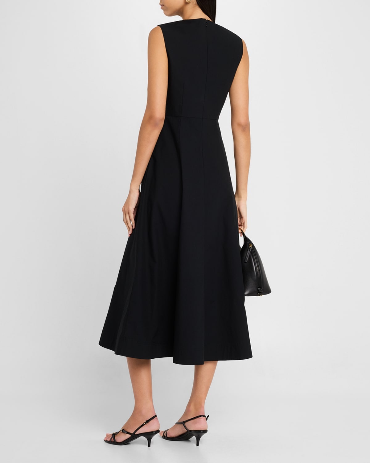 Drape Cotton Poplin Midi Dress - 3