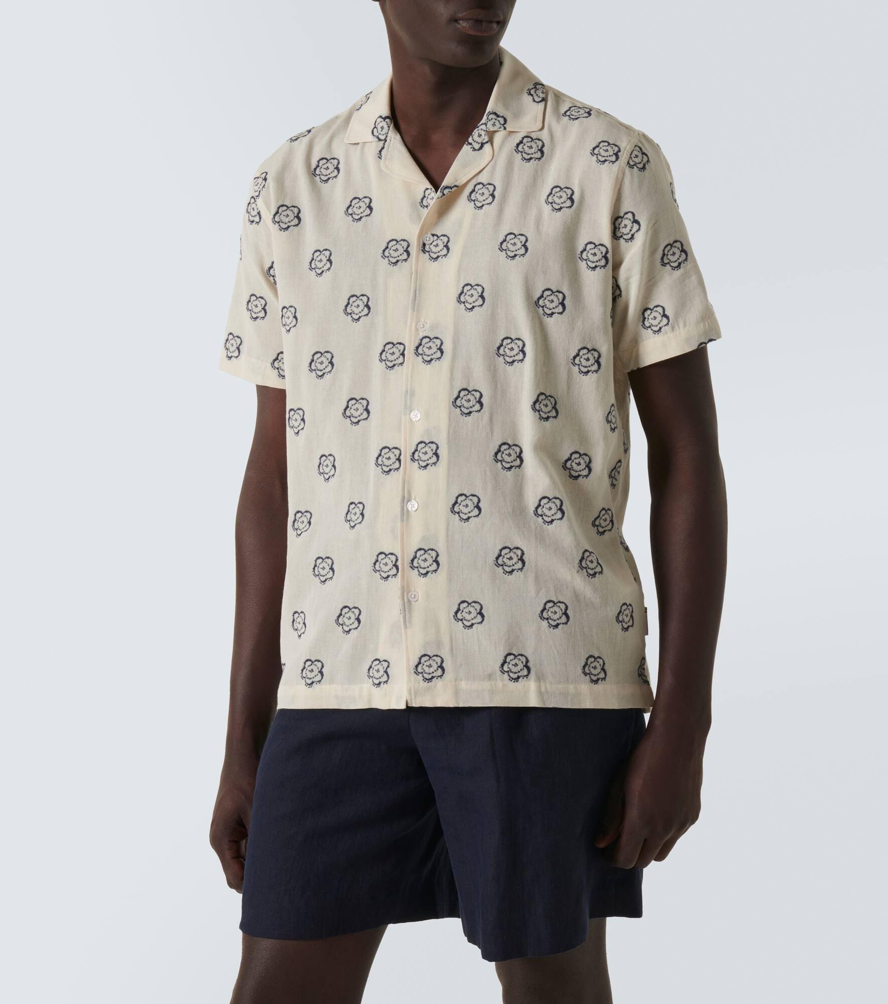 Marne cotton-blend jacquard bowling shirt - 3