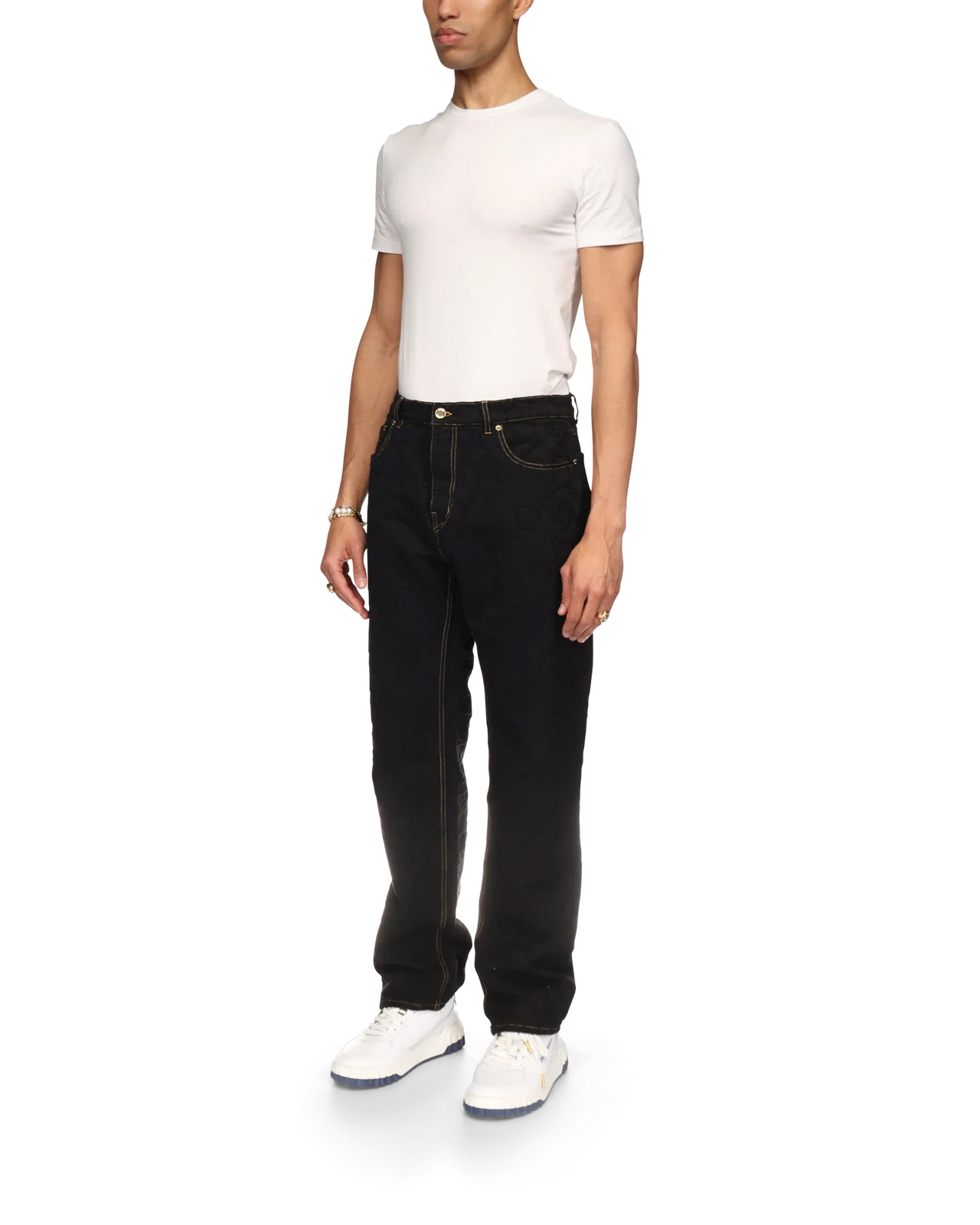 Jacquard Denim Jeans - 3