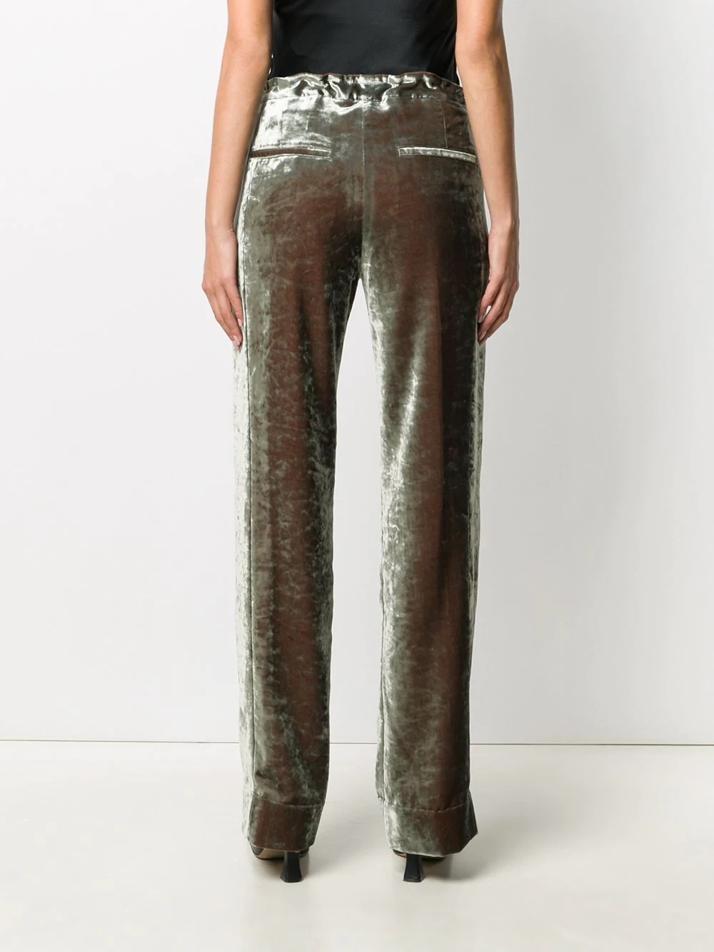 velvet straight-leg trousers - 4