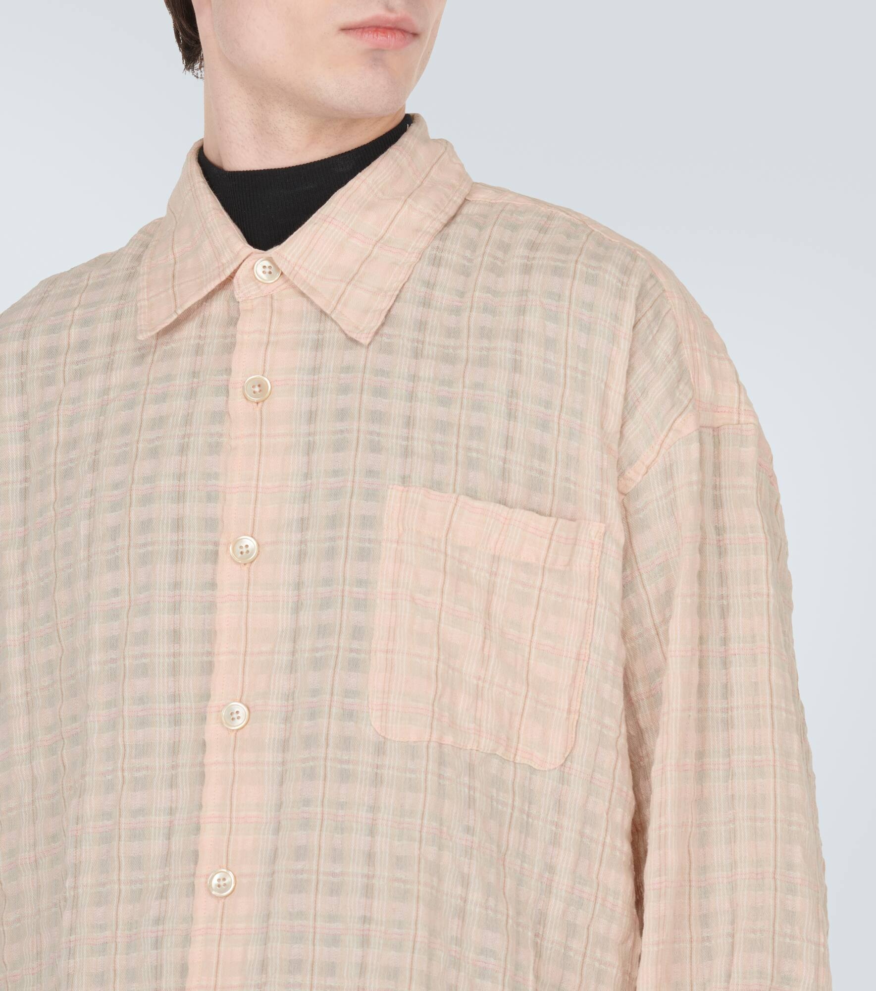 Borrowed checked seersucker shirt - 5