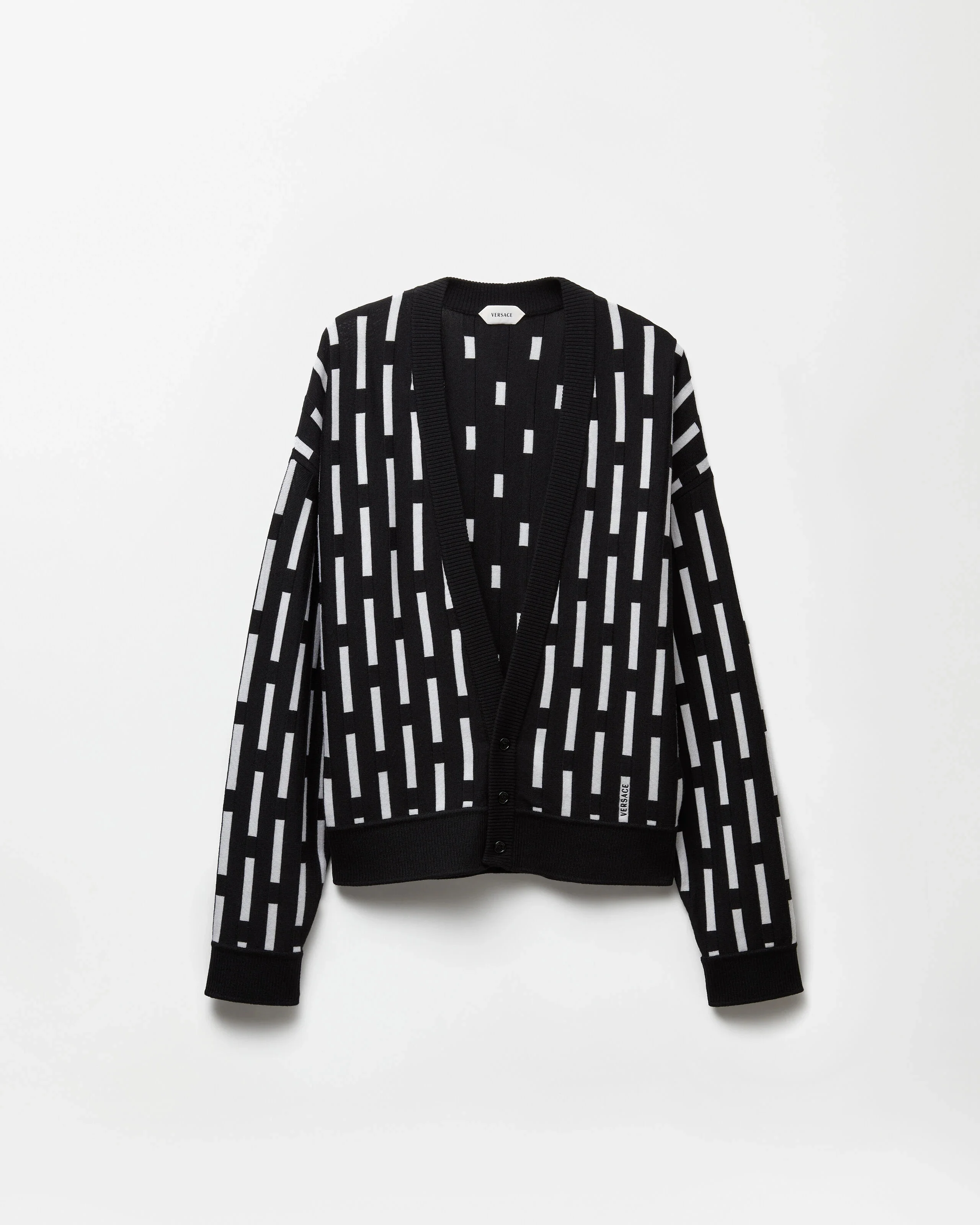 Embroidered-Logo Wool Knit Cardigan - 1