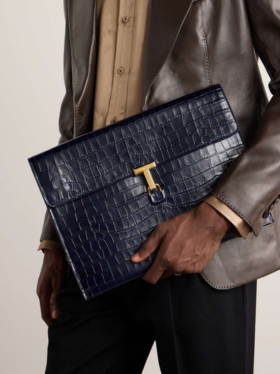 TOM FORD Croc-Effect Leather Pouch outlook