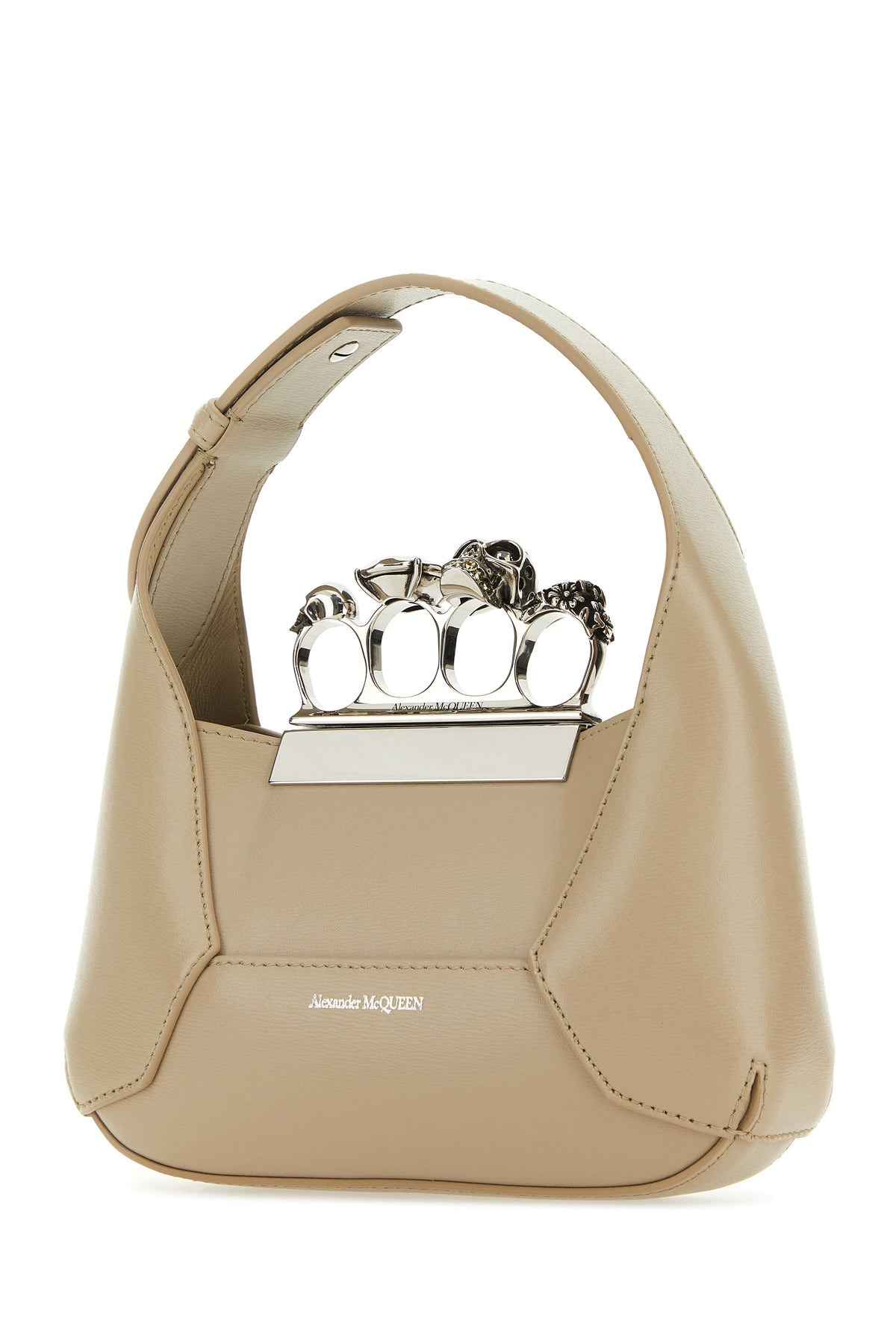 Sand leather mini Jewelled Hobo handbag - 2