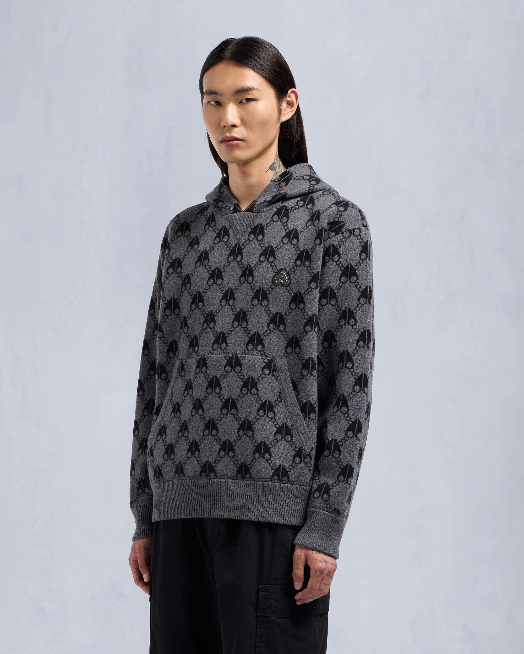 JOG FALLS CASHMERE-MERINO MONOGRAM HOODIE - 3