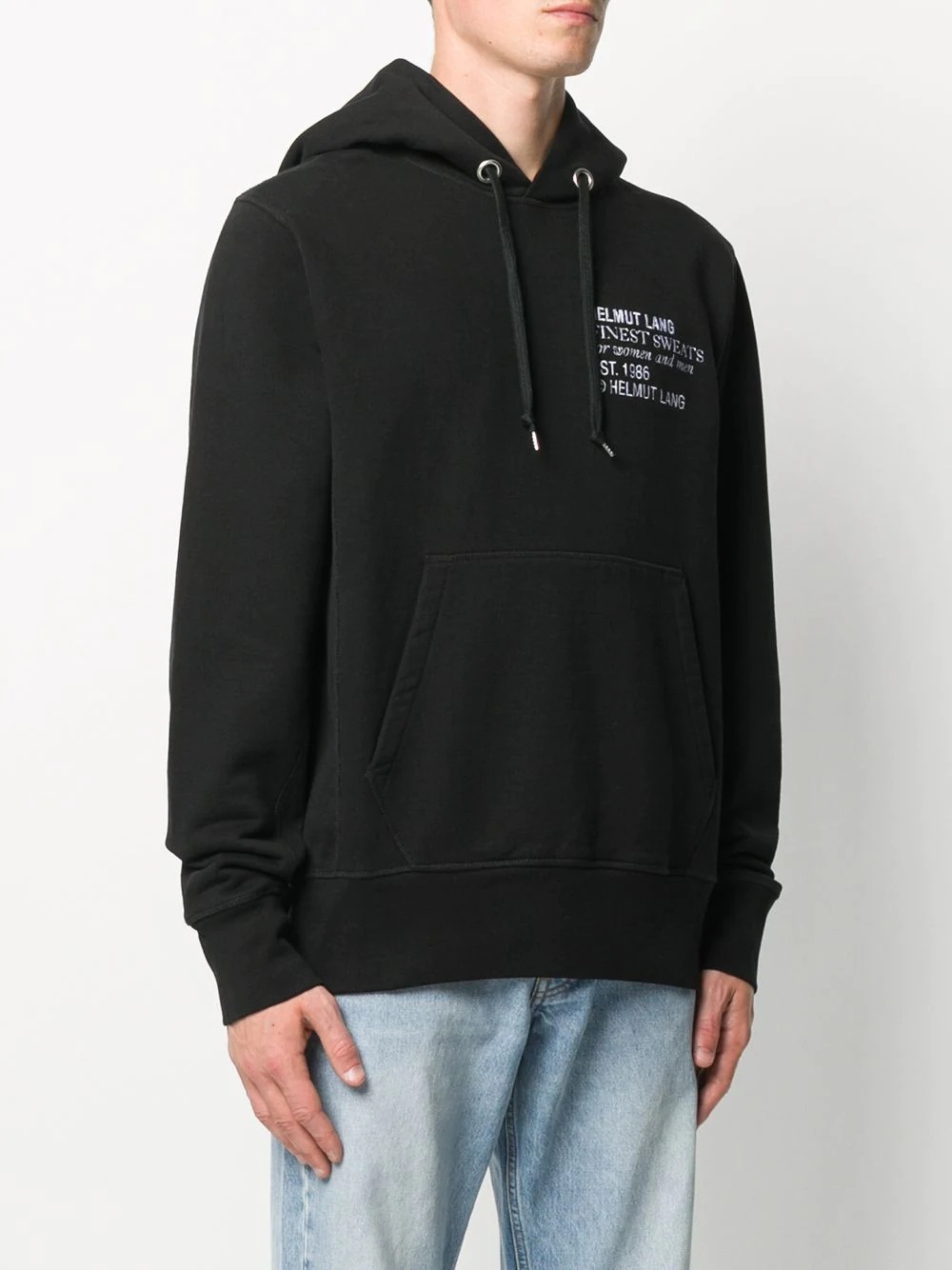 embroidered drawstring hoodie  - 3