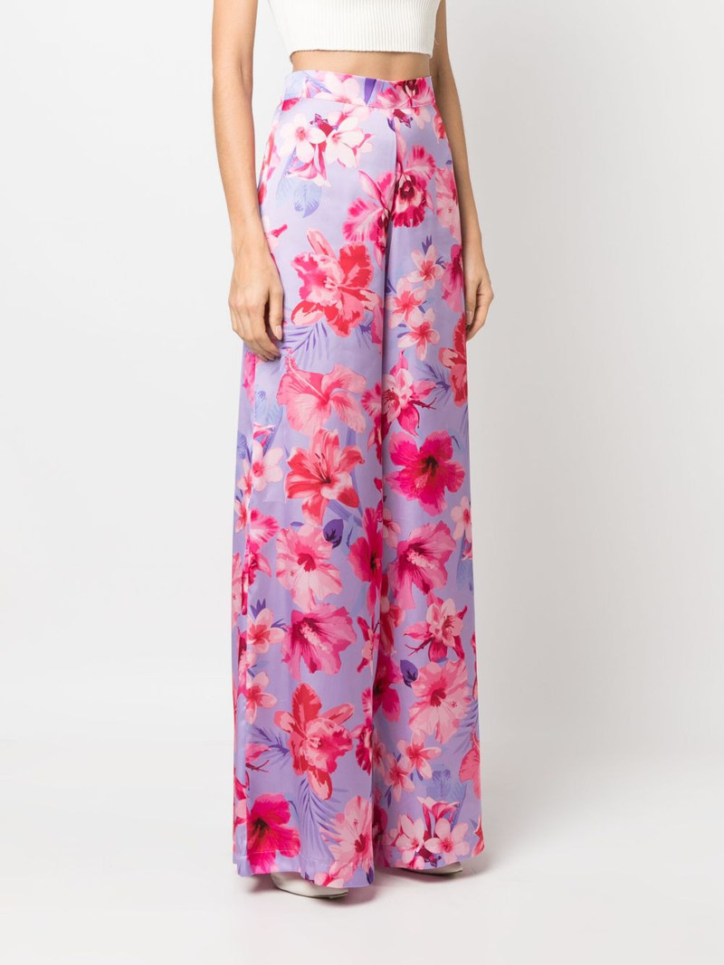 floral-print high-waisted palazzo pants 3