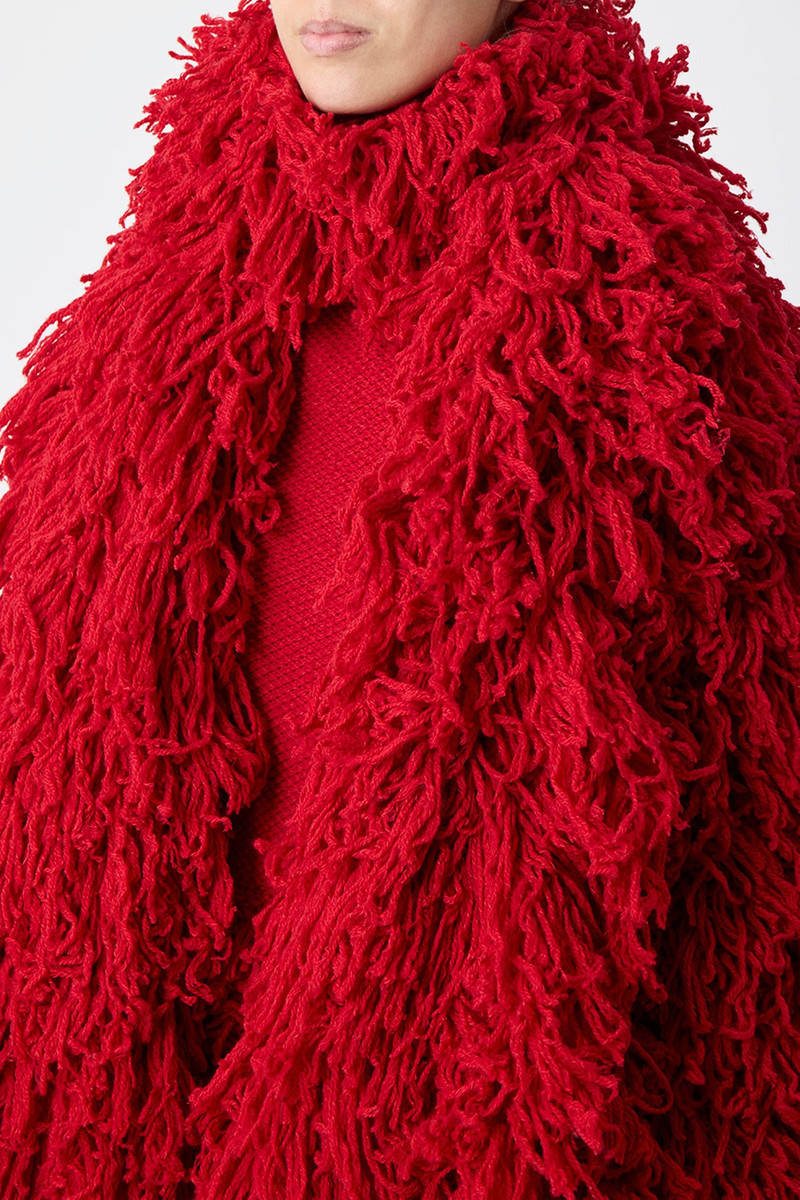 Hargreaves Knit Scarf in Scarlet Red Virgin Wool Cashmere Silk 7