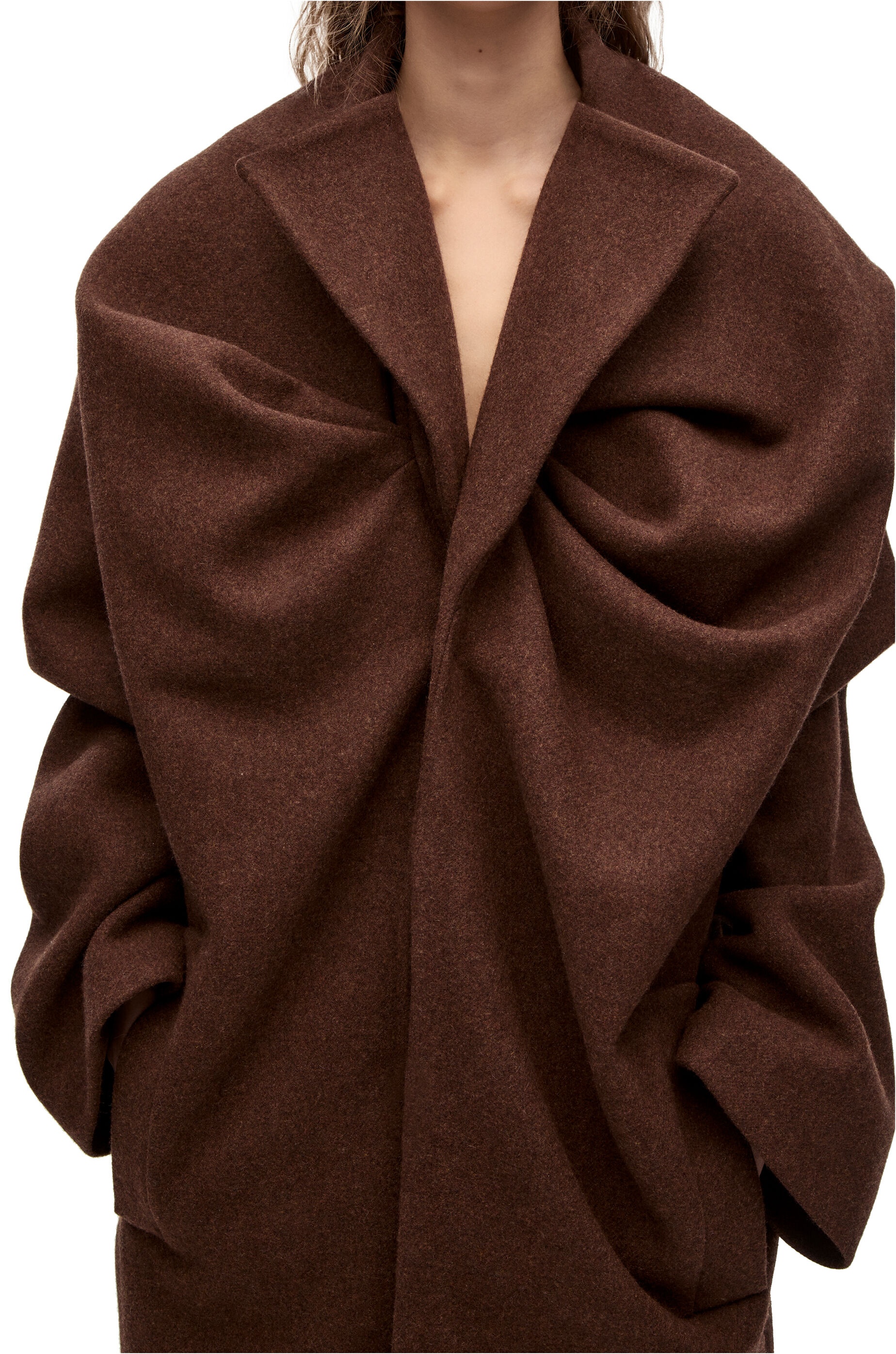 Draped coat in wool - 4